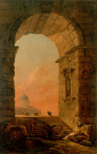 Landscape with an Arch and The Dome of St Peter